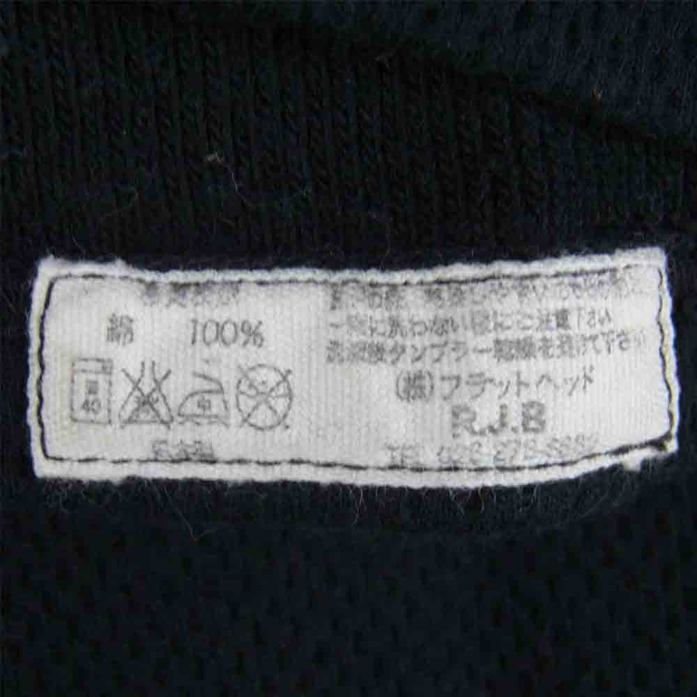 THE FLAT HEAD ザフラットヘッド RJB ヘンリーネック サーマル ロングスリーブ Tシャツ ブラック系 38【中古】