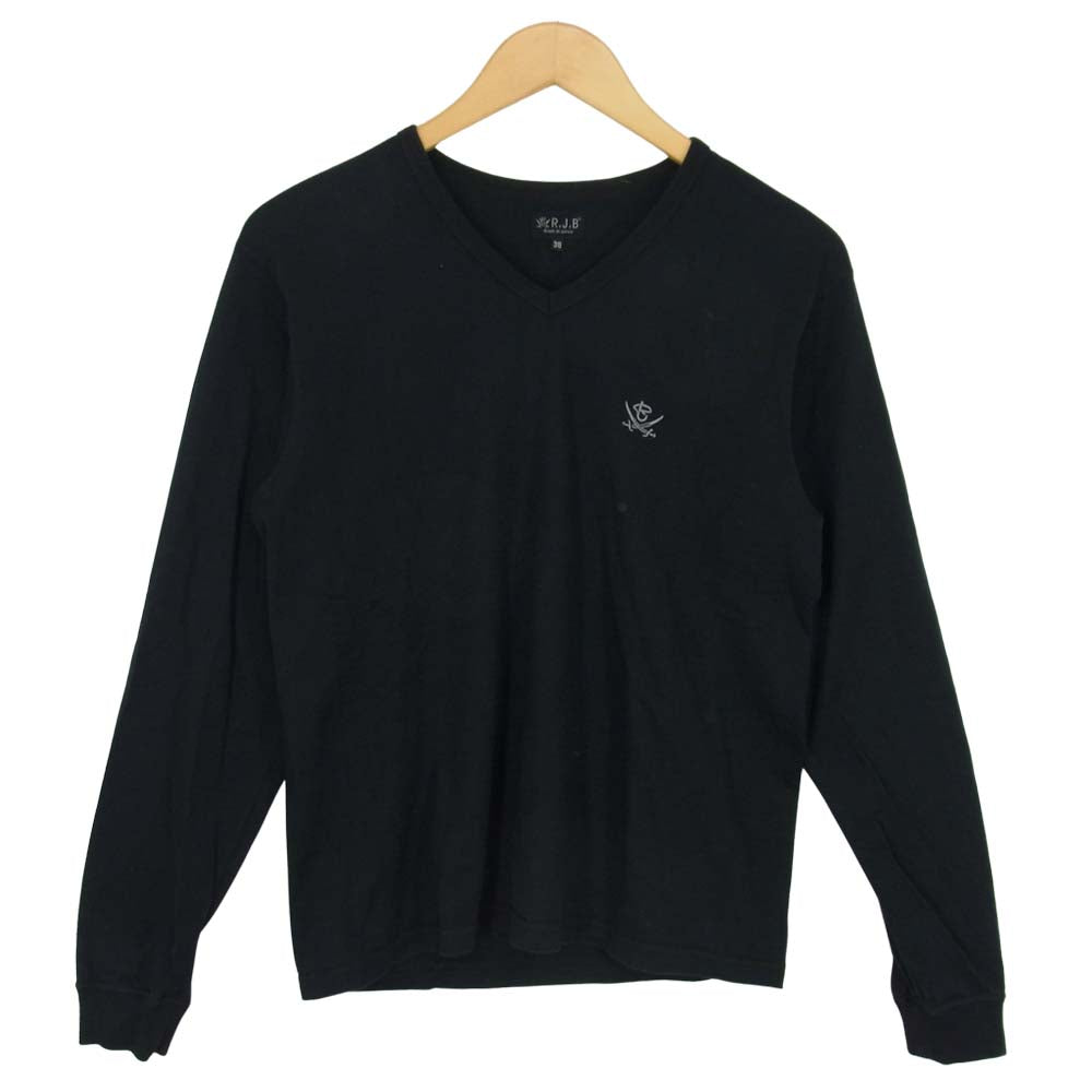 THE FLAT HEAD ザフラットヘッド RJB V ネック ロングスリーブ Tシャツ ブラック系 38【中古】