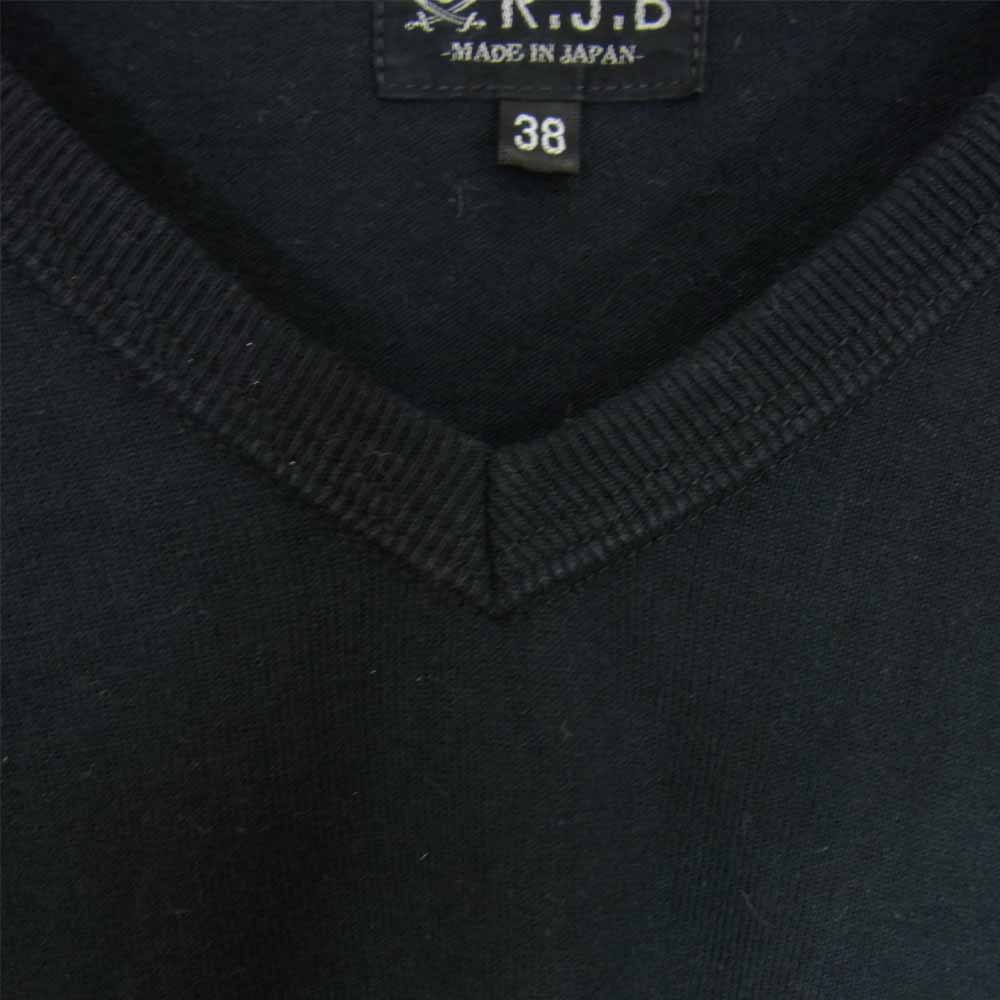 THE FLAT HEAD ザフラットヘッド RJB V ネック ロングスリーブ Tシャツ ブラック系 38【中古】