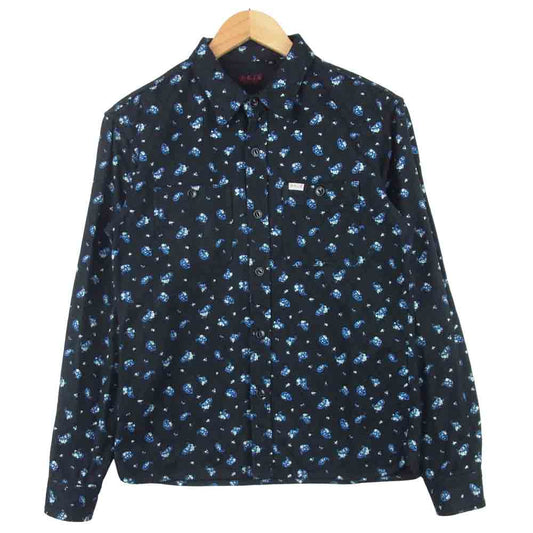 THE FLAT HEAD ザフラットヘッド RJB ペイズリー 総柄 長袖 シャツ コットン 日本製 ブラック系 38【中古】