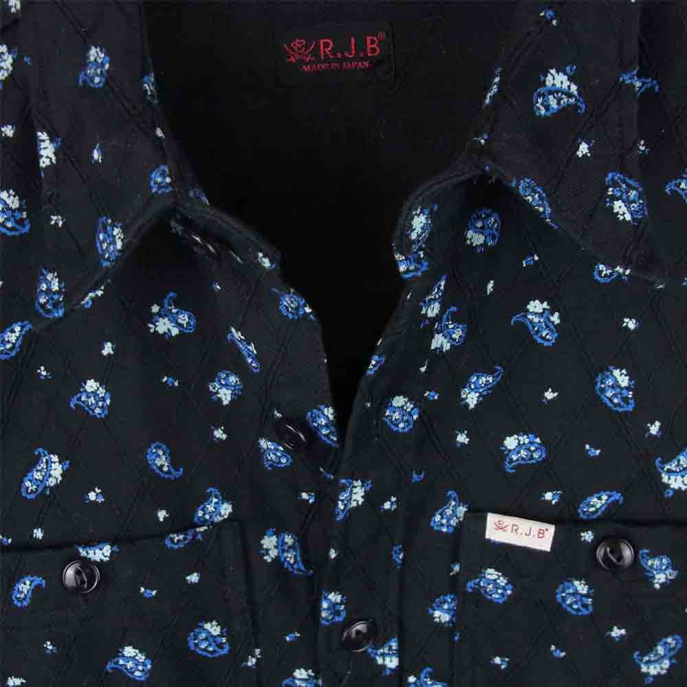 THE FLAT HEAD ザフラットヘッド RJB ペイズリー 総柄 長袖 シャツ コットン 日本製 ブラック系 38【中古】