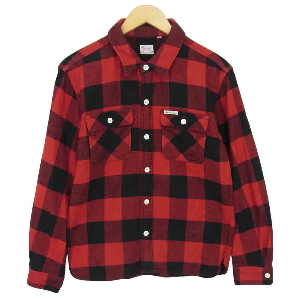 THE FLAT HEAD ザフラットヘッド バッファローチェック ヘビーネル レッド系 38【美品】【中古】