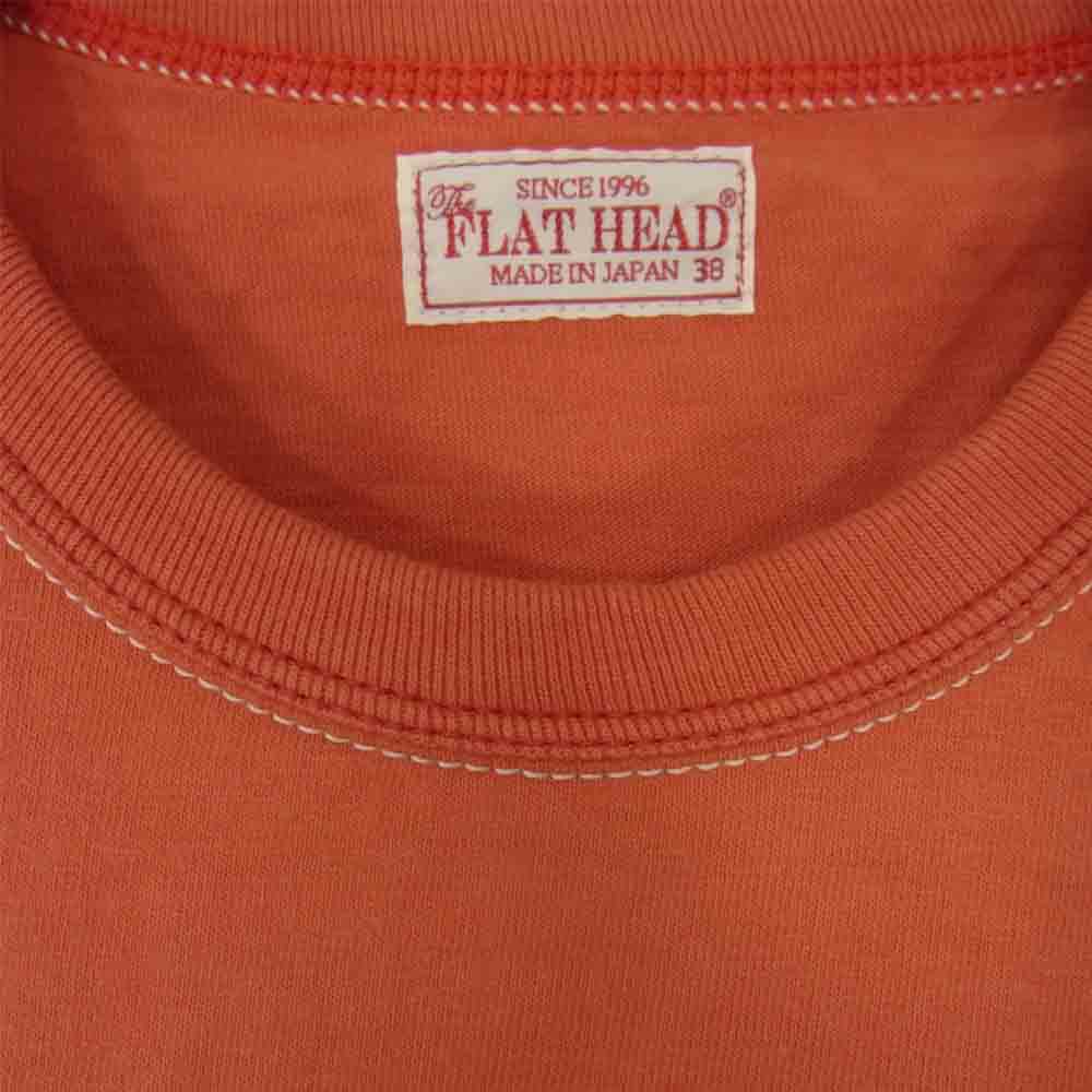 THE FLAT HEAD ザフラットヘッド THC-KM05 × miwa komatsu 小松美羽 干支 T-SHIRT オレンジ系 38【新古品】【未使用】【中古】