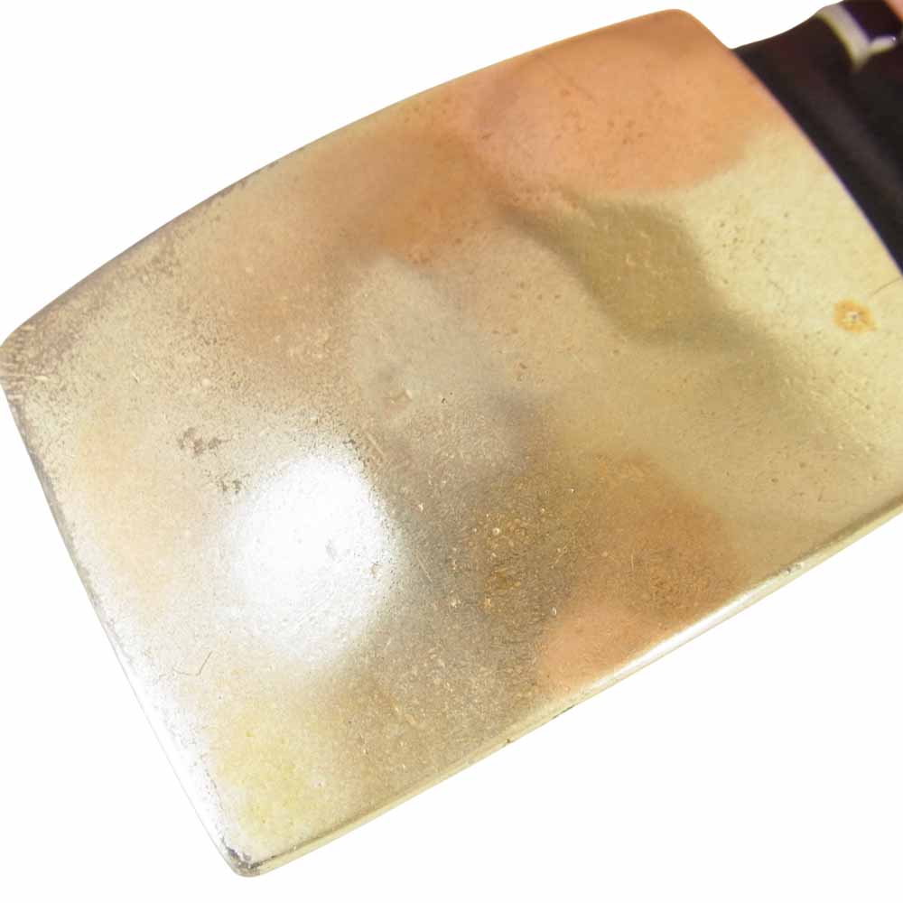 THE FLAT HEAD ザフラットヘッド 6mm サドルレザー プレート バックル ベルト ブラック系 30【中古】