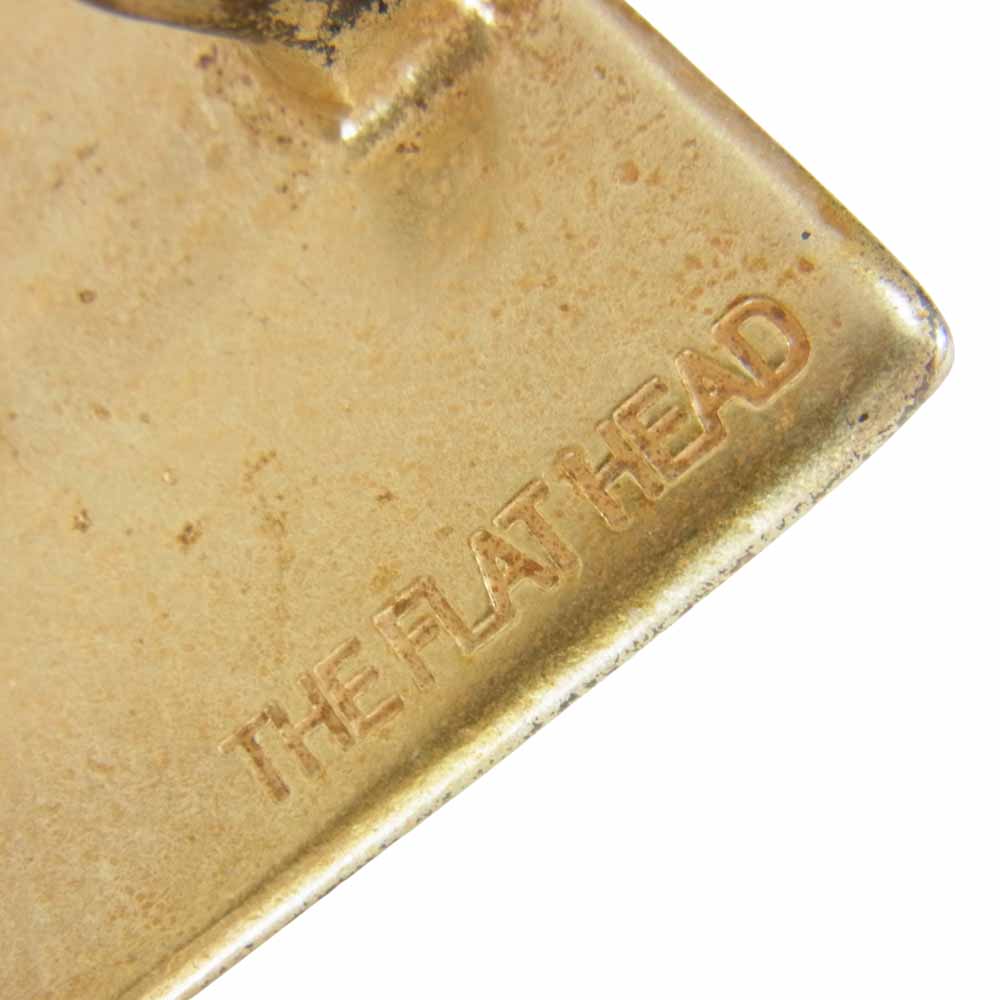 THE FLAT HEAD ザフラットヘッド 6mm サドルレザー プレート バックル ベルト ブラック系 30【中古】