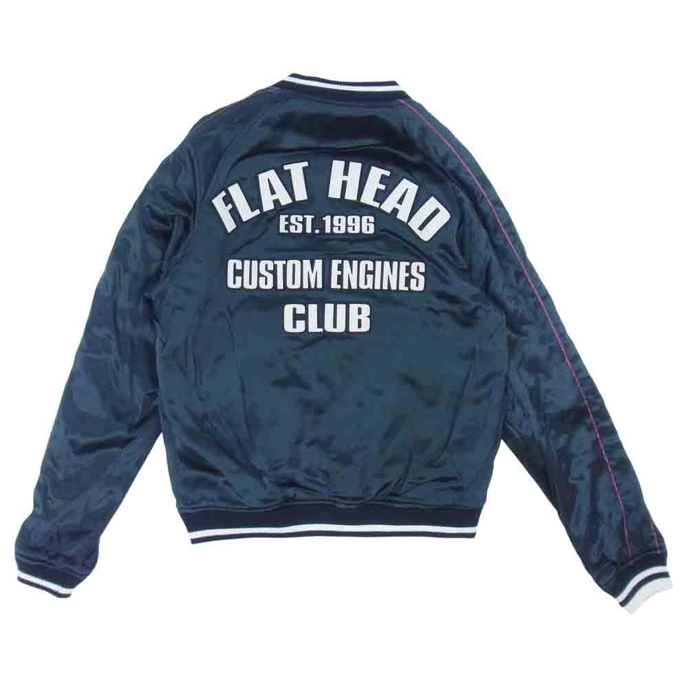 THE FLAT HEAD ザフラットヘッド SV-62 サテン リバーシブル スカジャン スーベニア モスグリーン系 38【中古】
