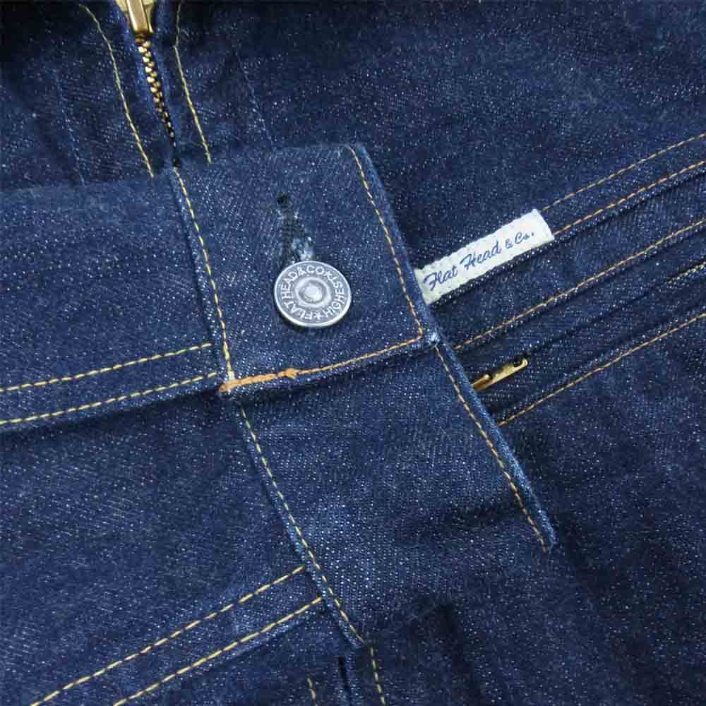 THE FLAT HEAD ザフラットヘッド F-DJ002Z フルジップ デニム ジャケット インディゴブルー系 38【美品】【中古】