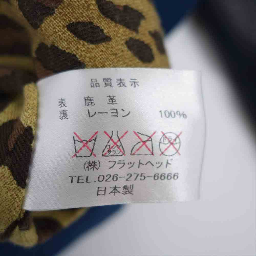 THE FLAT HEAD ザフラットヘッド SRJ-53 DEER SKIN JACKET ディアスキン レザー ダークネイビー系 38【中古】