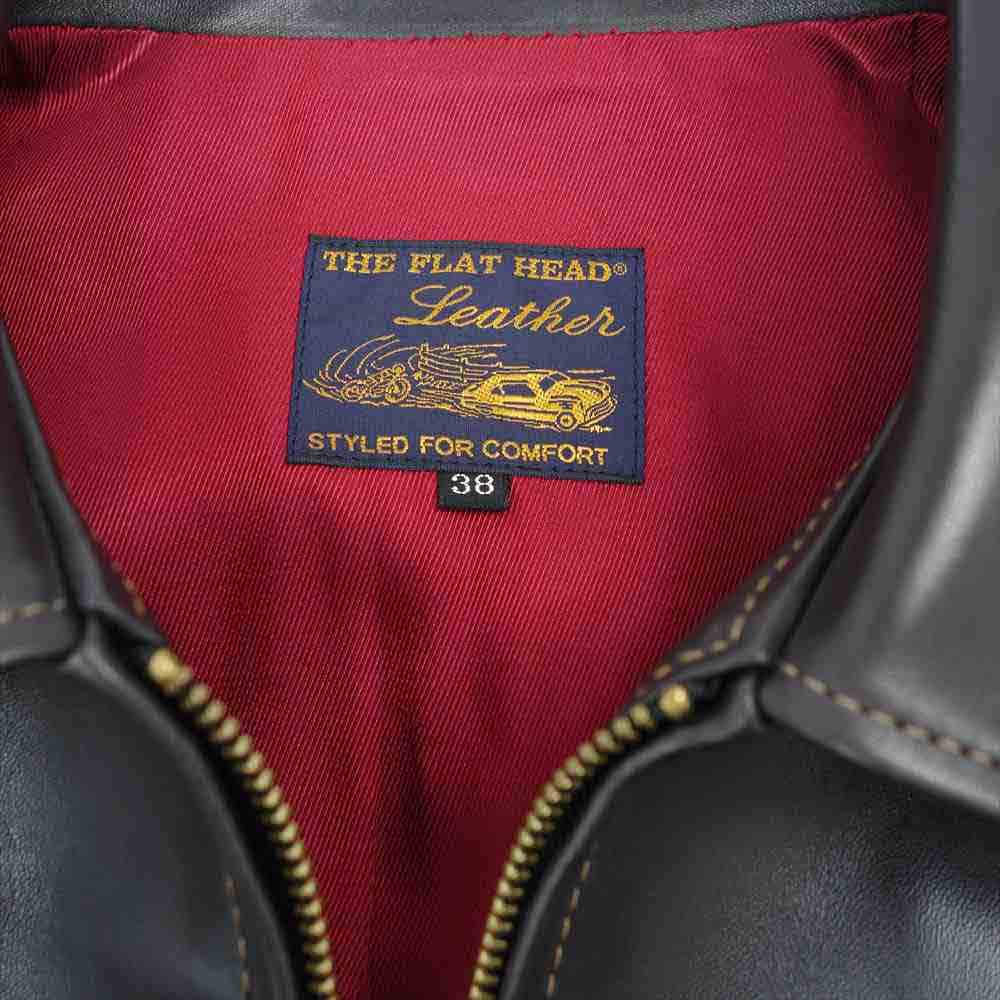THE FLAT HEAD ザフラットヘッド SRJ-07A 茶芯 ホースハイド 襟付き シングル ライダース ダークブラウン系 38【美品】【中古】
