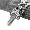 CHROME HEARTS クロムハーツ（原本無） WAVE ウェーブ クロスボール ボタン レザー 長財布 ウォレット ブラック系【中古】