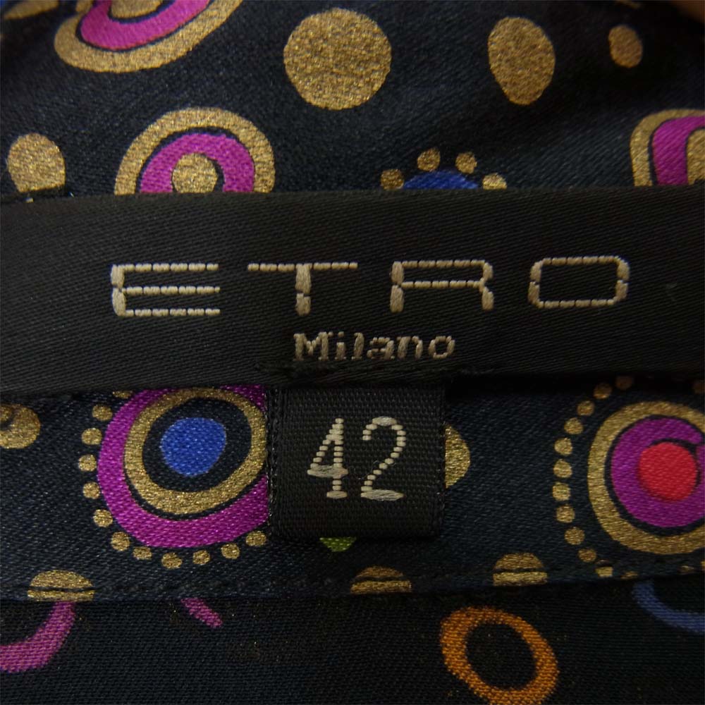 ETRO エトロ 国内正規品 シルク 総柄 パープル系 42【中古】