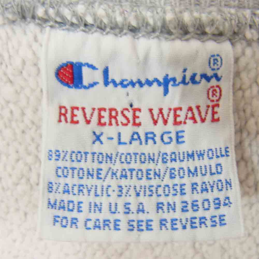 Champion チャンピオン 90s 刺繍タグ リバースウィーブ  グレー系 XL【中古】