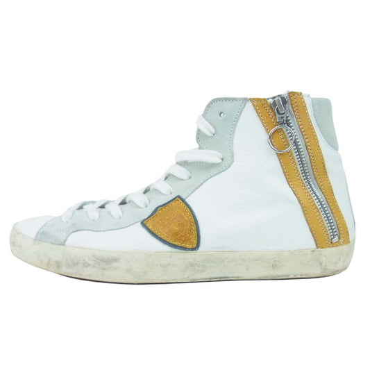 フィリップモデル BL01 BIHU ハイカット サイドジップ スニーカー ホワイト系 42【中古】