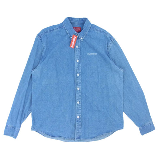 Supreme シュプリーム 20AW Classic Logo Denim Shirt クラシック ロゴ デニムシャツ インディゴブルー系 S【美品】【中古】