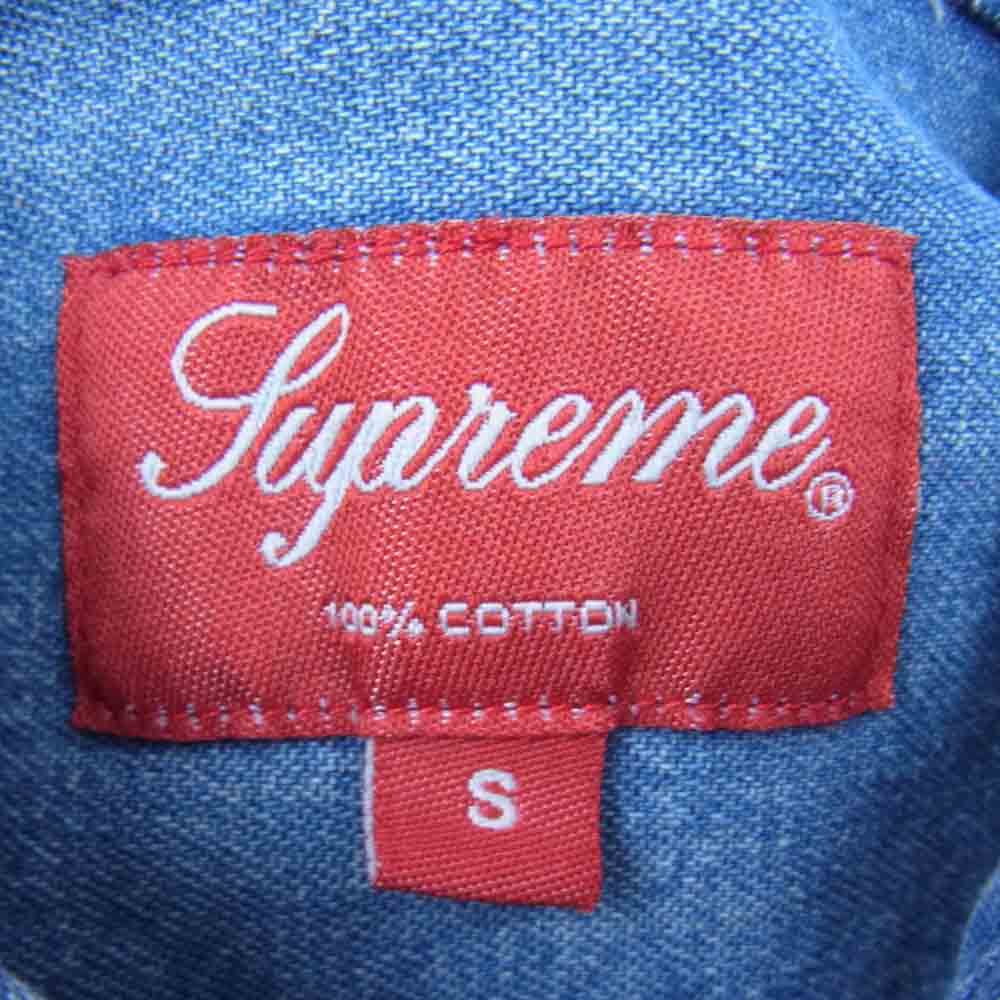 Supreme シュプリーム 20AW Classic Logo Denim Shirt クラシック ロゴ デニムシャツ インディゴブルー系 S【美品】【中古】