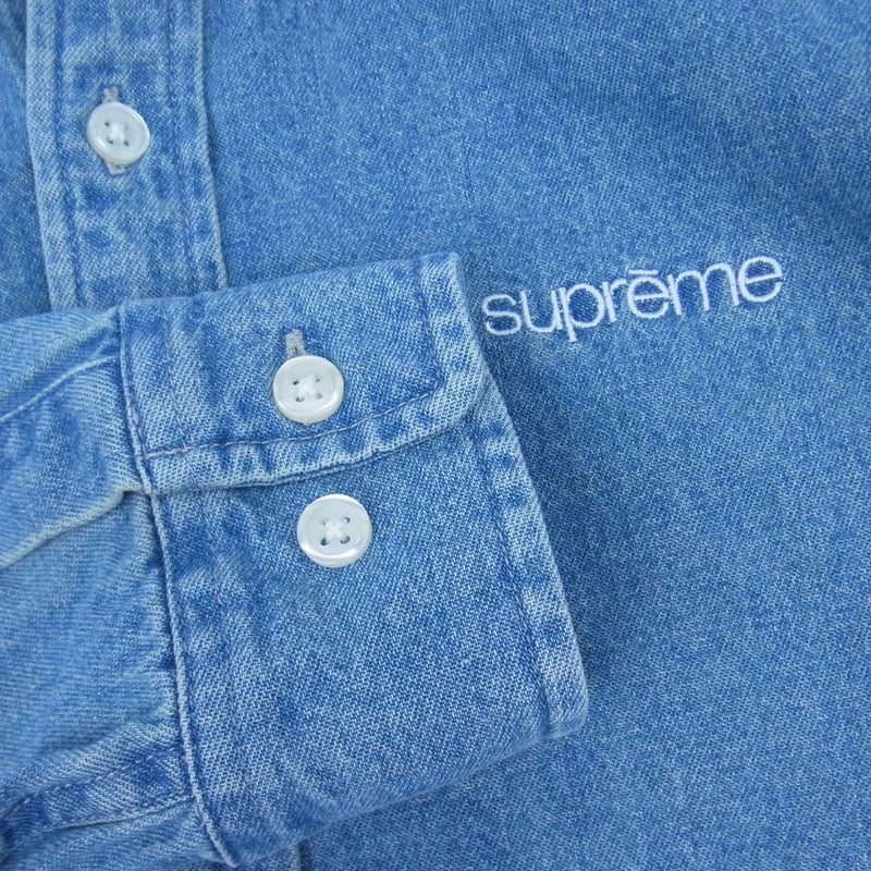 Supreme シュプリーム 20AW Classic Logo Denim Shirt クラシック ロゴ デニムシャツ インディゴブルー系 S【美品】【中古】