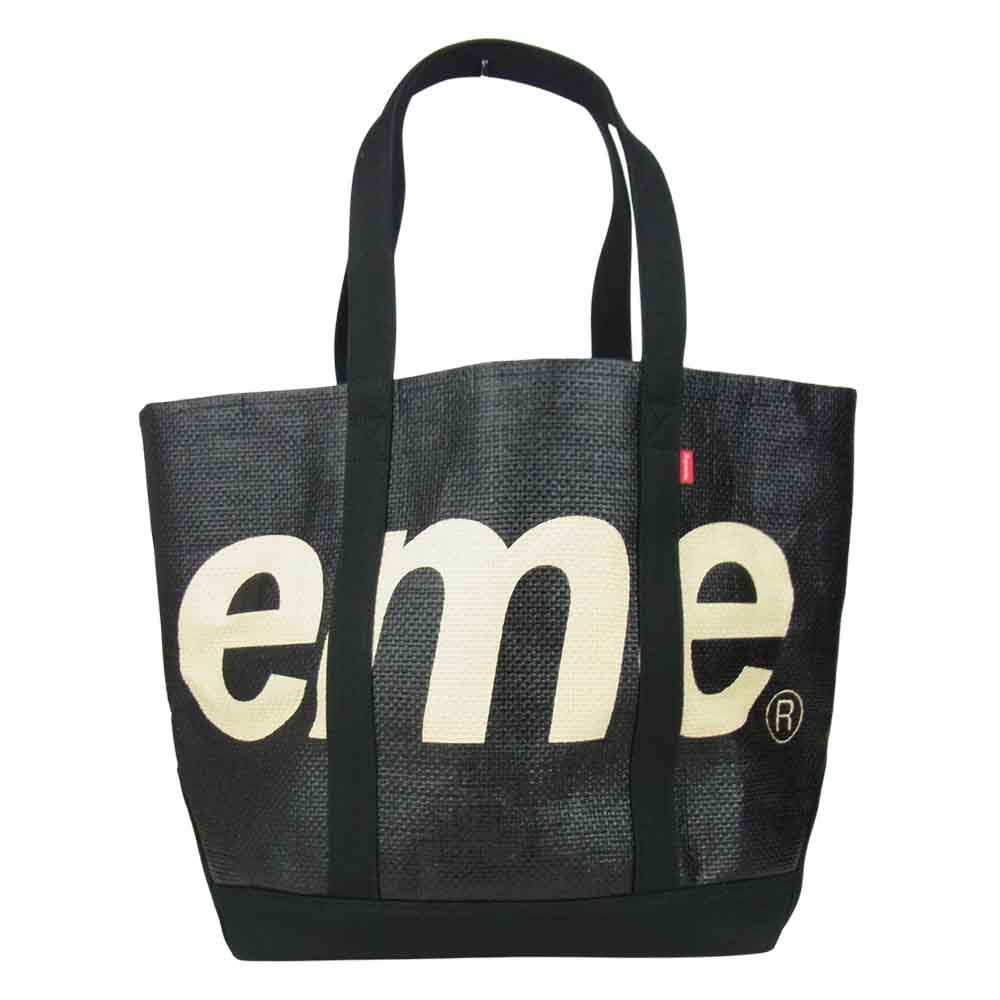 Supreme シュプリーム 21SS Raffia Tote ラフィアトート バッグ ブラック系【美品】【中古】