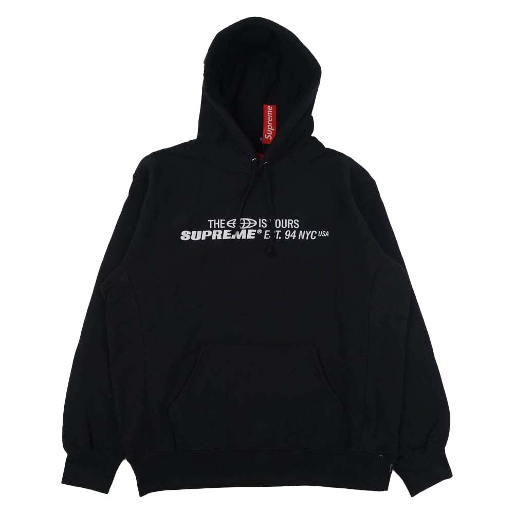 Supreme シュプリーム 21SS world is yours Hooded SweatShirt ワールドイズユアーズ フーデッド スウェットシャツ ブラック系 M【美品】【中古】