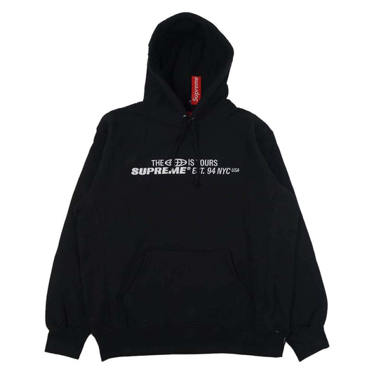 Supreme シュプリーム 21SS world is yours Hooded SweatShirt ワールドイズユアーズ フーデッド スウェットシャツ ブラック系 M【美品】【中古】