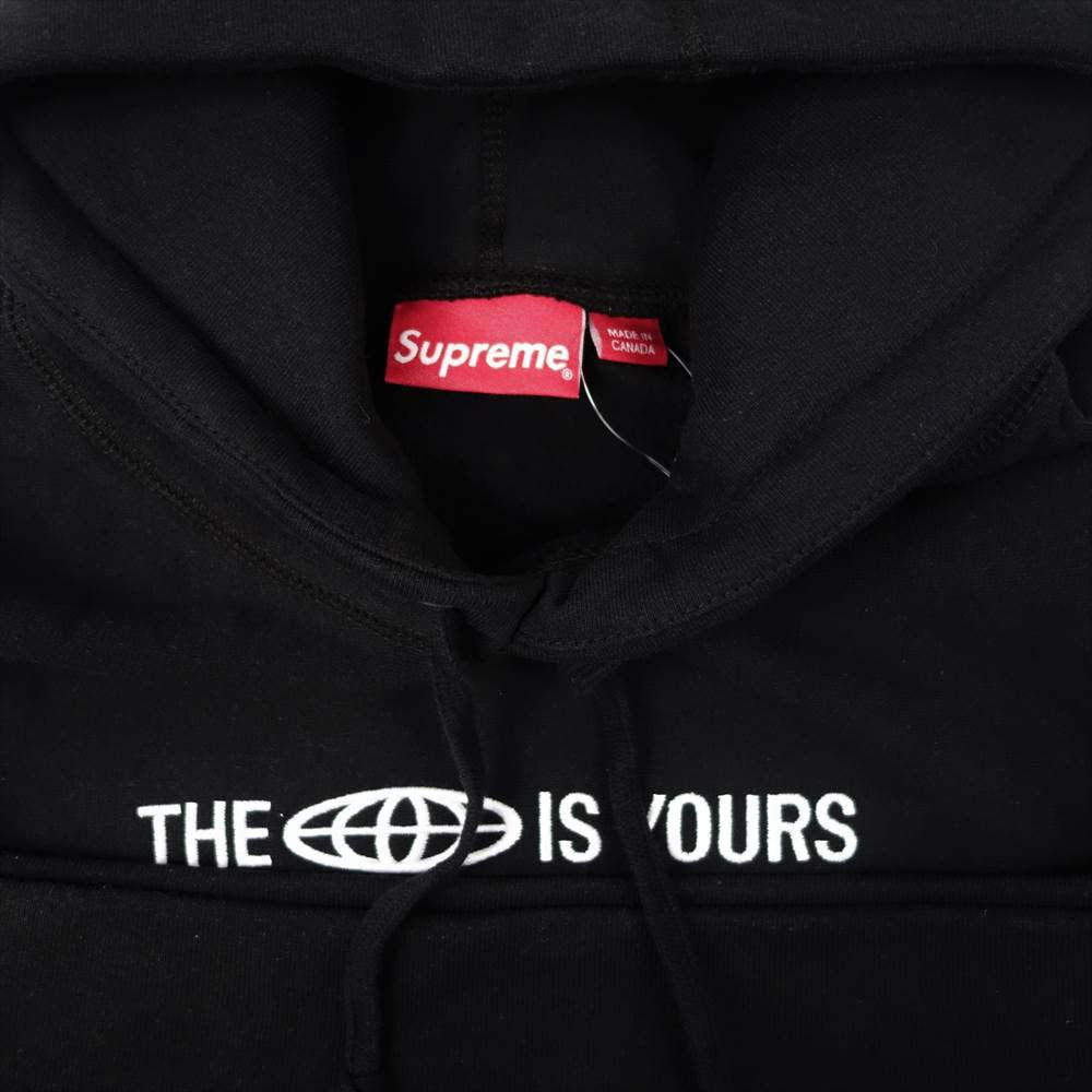 Supreme シュプリーム 21SS world is yours Hooded SweatShirt ワールドイズユアーズ フーデッド スウェットシャツ ブラック系 M【美品】【中古】