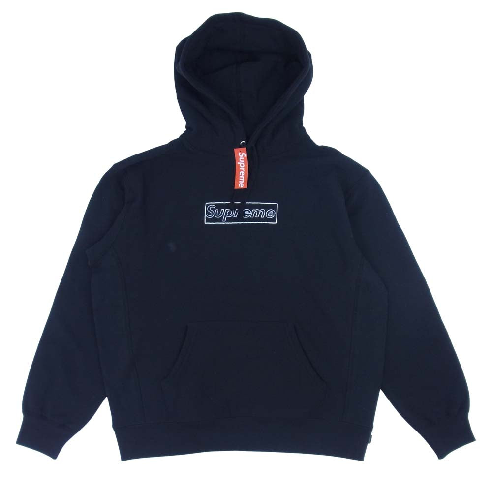 Supreme シュプリーム 21SS KAWS Chalk Logo Hooded Sweatshirt カウズ チョークロゴ フーデッド スウェットシャツ ブラック系 S【美品】【中古】