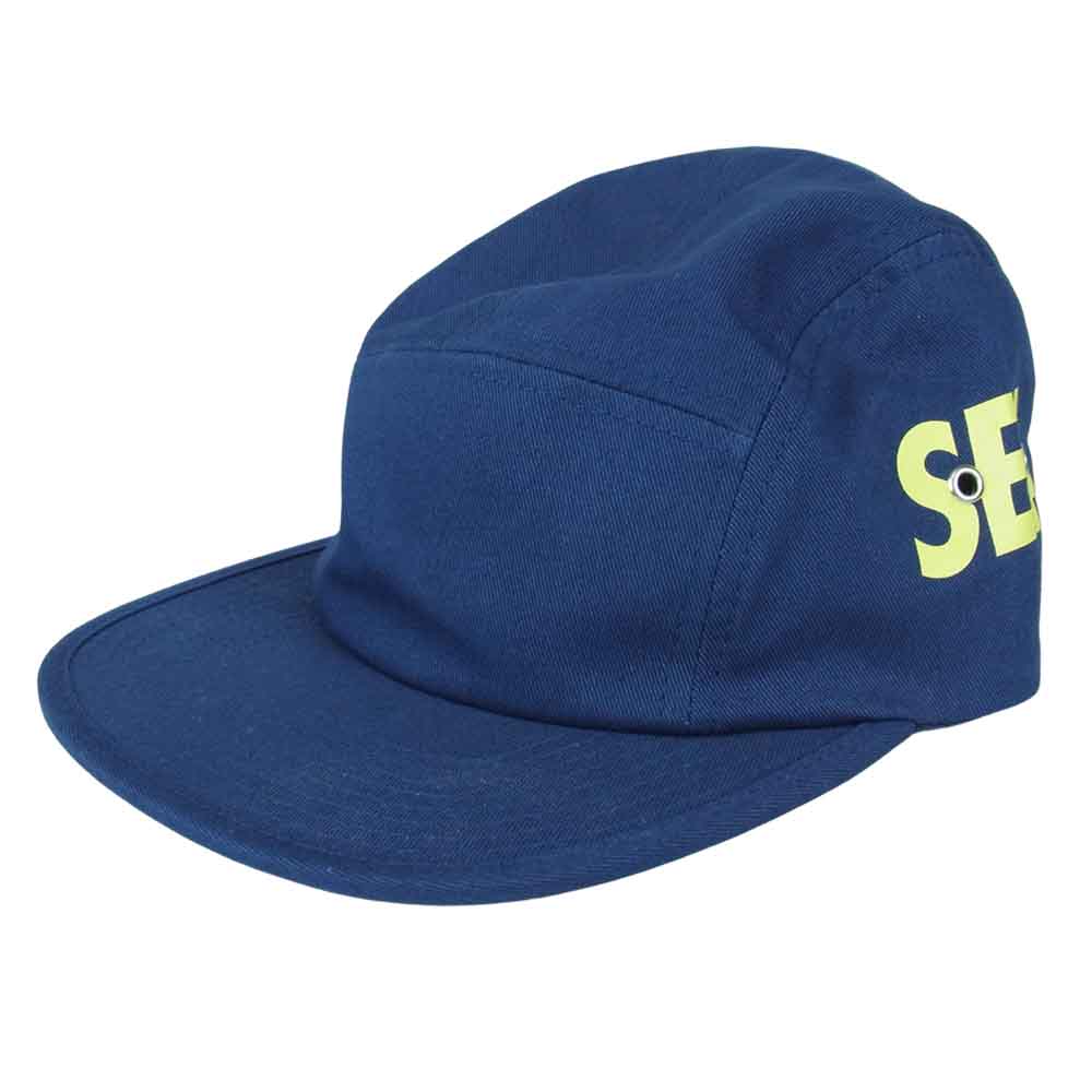 WIND AND SEA ウィンダンシー WDS-SEA-21S-02 Camp Cap サイド ロゴキャンプ キャップ ネイビー系 F【極上美品】【中古】