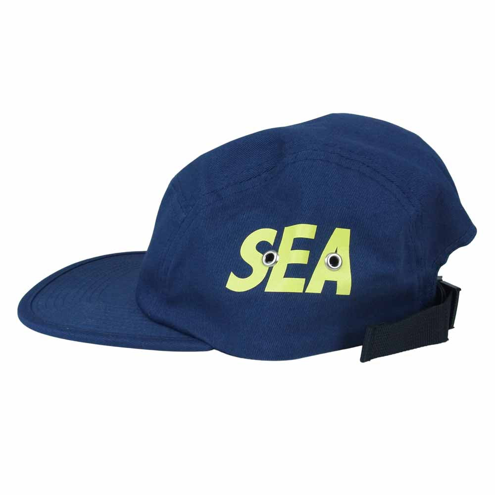 WIND AND SEA ウィンダンシー WDS-SEA-21S-02 Camp Cap サイド ロゴキャンプ キャップ ネイビー系 F【極上美品】【中古】
