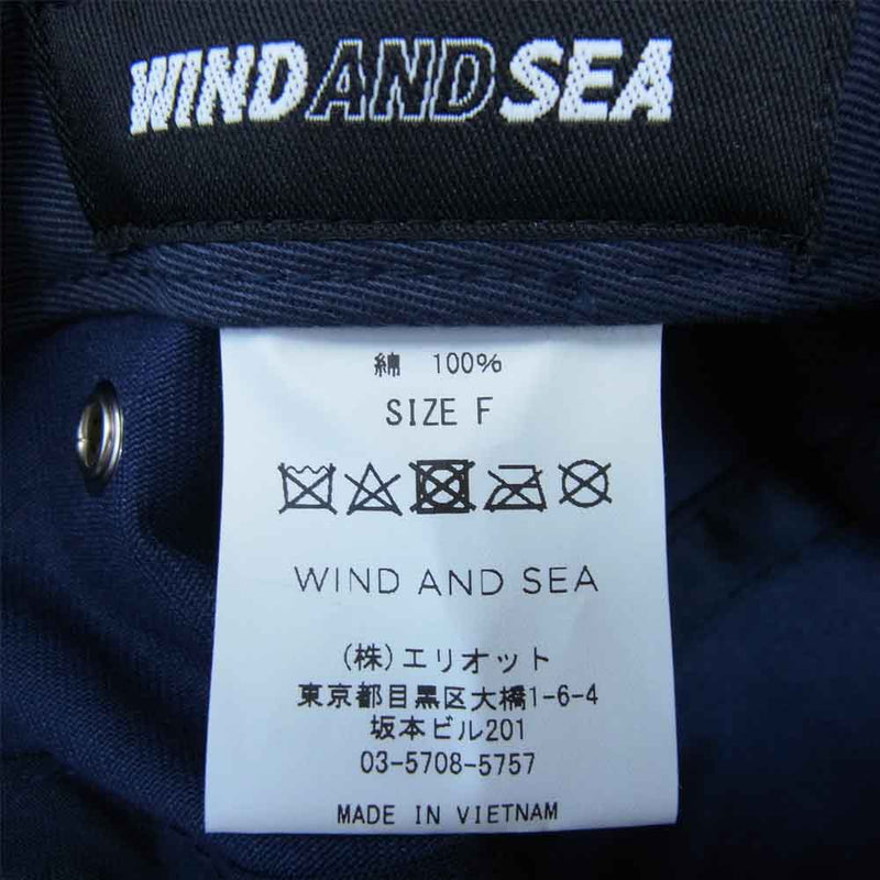 WIND AND SEA ウィンダンシー WDS-SEA-21S-02 Camp Cap サイド ロゴキャンプ キャップ ネイビー系 F【極上美品】【中古】
