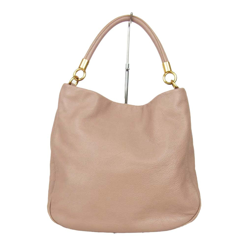 MARC BY MARC JACOBS マークバイマークジェイコブス ロゴ プレート レザー トートバッグ ピンク系【中古】