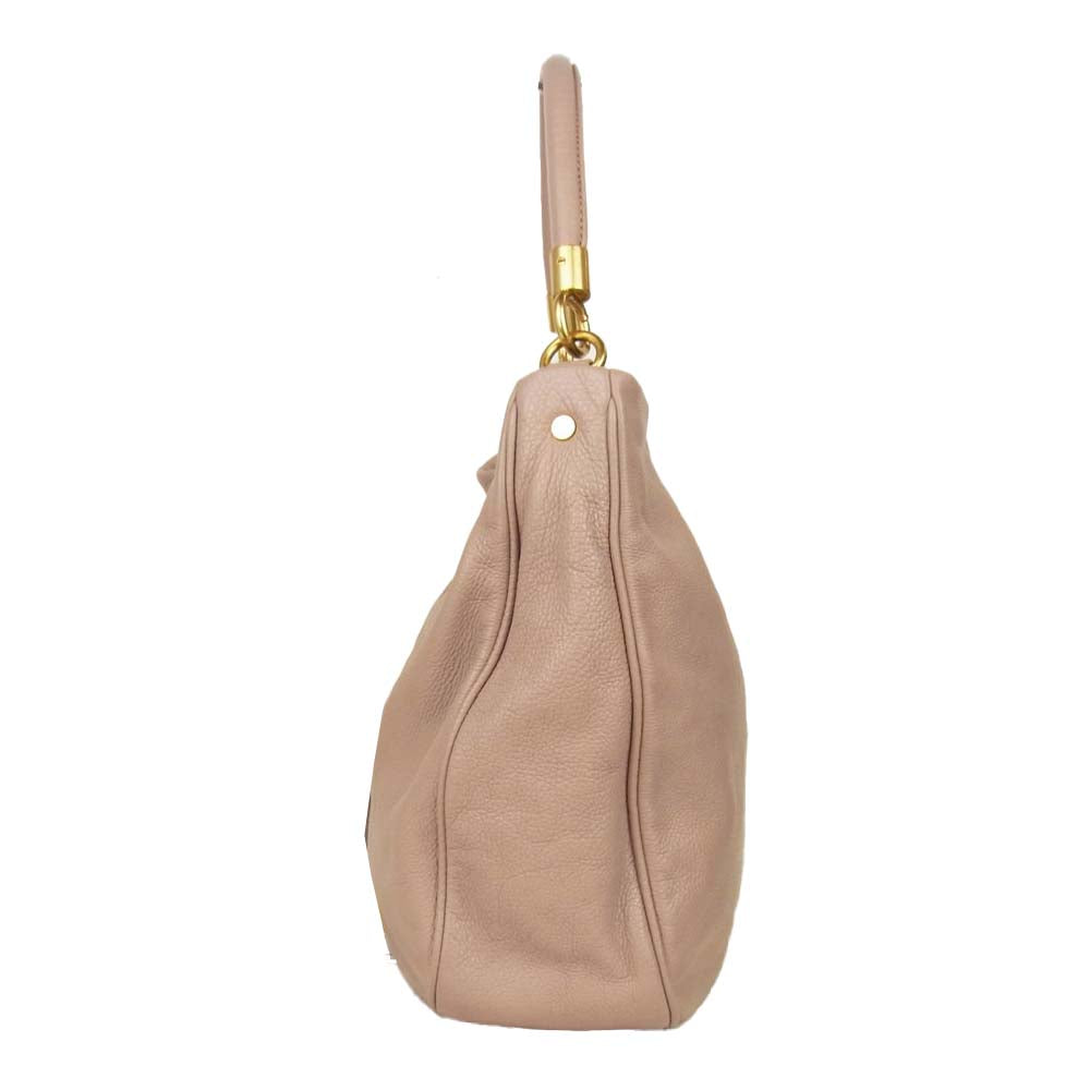 MARC BY MARC JACOBS マークバイマークジェイコブス ロゴ プレート レザー トートバッグ ピンク系【中古】