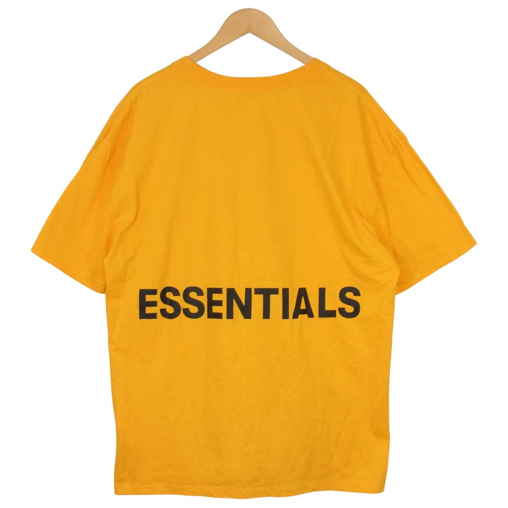FEAR OF GOD フィアオブゴッド ESSENTIALS エッセンシャルズ バックロゴ 半袖 Tシャツ イエロー系 L【中古】