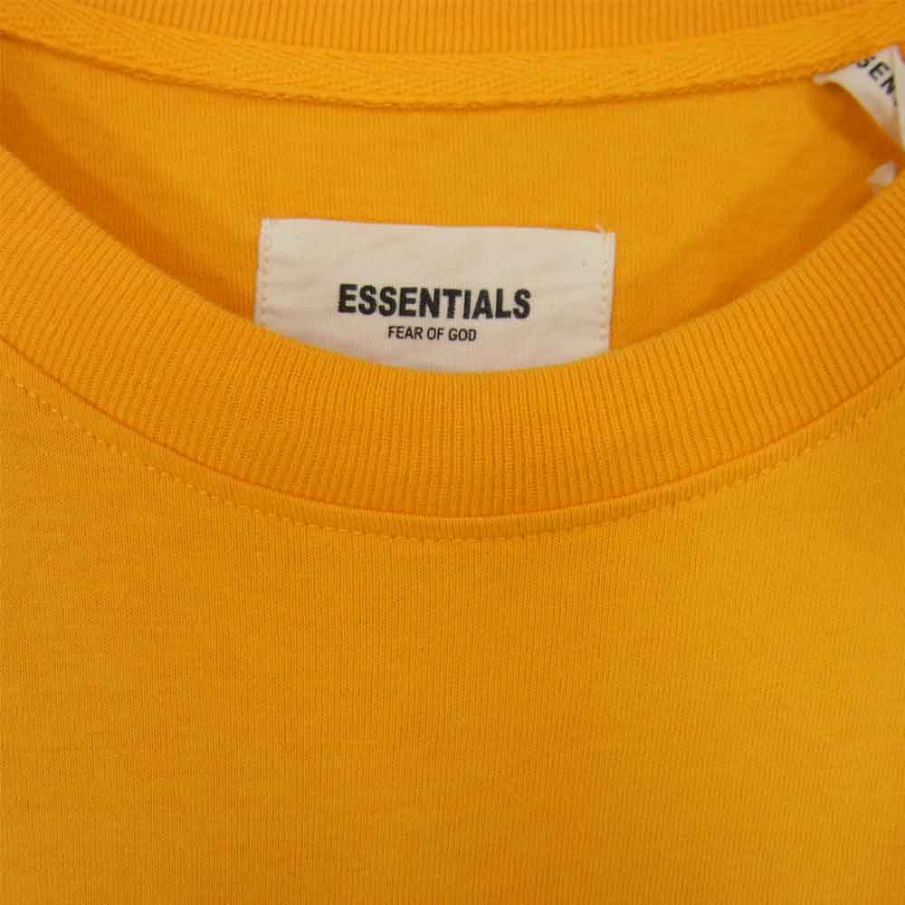 FEAR OF GOD フィアオブゴッド ESSENTIALS エッセンシャルズ バックロゴ 半袖 Tシャツ イエロー系 L【中古】