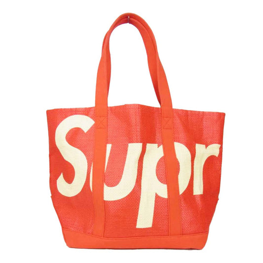 Supreme シュプリーム 20SS Raffia Tote ラフィアトート バッグ  レッド系【中古】