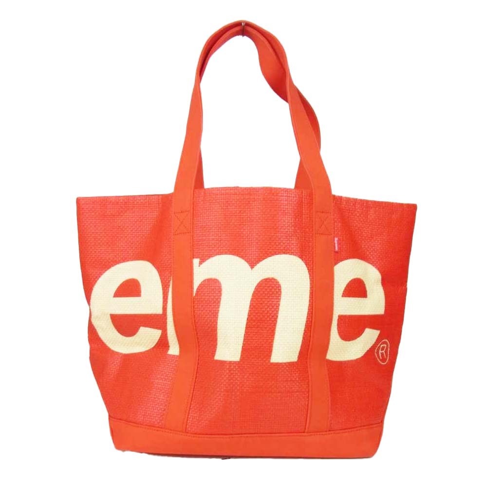 Supreme シュプリーム 20SS Raffia Tote ラフィアトート バッグ  レッド系【中古】