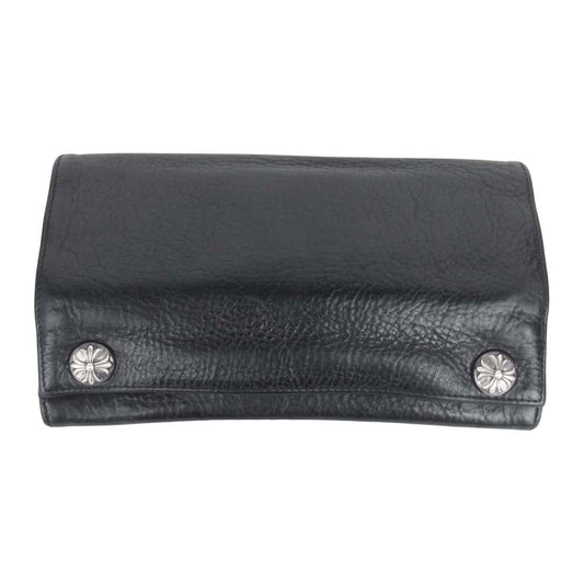 CHROME HEARTS クロムハーツ（原本無） LONG WALLE グリーシー ロング ウォレット ブラック系【中古】