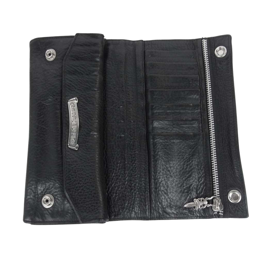 CHROME HEARTS クロムハーツ（原本無） LONG WALLE グリーシー ロング ウォレット ブラック系【中古】