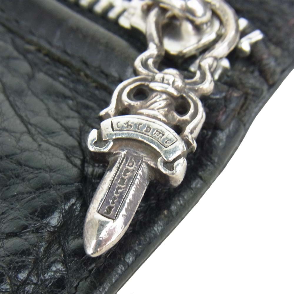 CHROME HEARTS クロムハーツ（原本無） LONG WALLE グリーシー ロング ウォレット ブラック系【中古】
