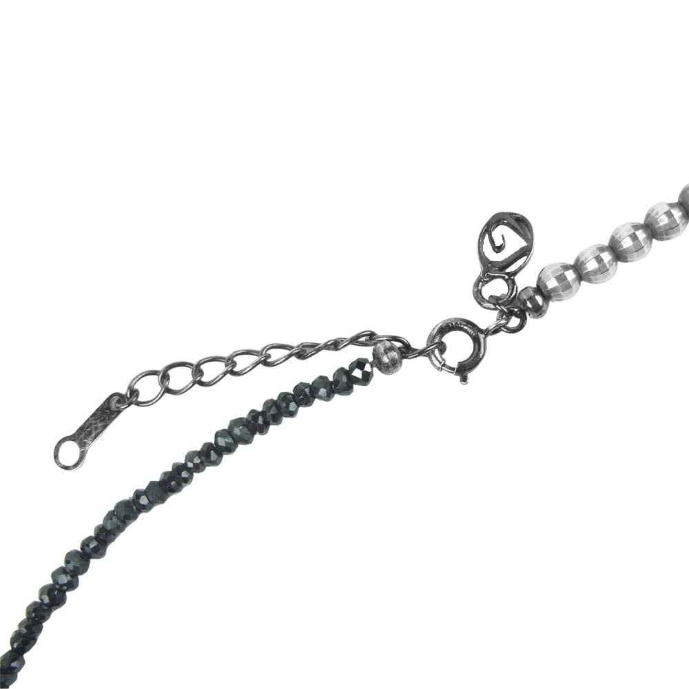 ヴェルヴェットラウンジ VLS ストーン ビーズ ネックレス シルバー925 ブラック系【中古】