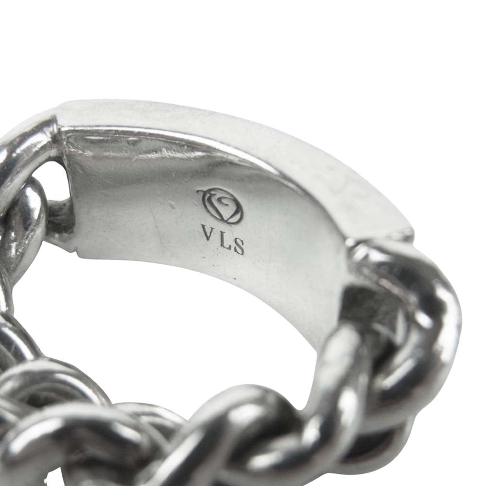 ヴェルヴェットラウンジ VLS オニキス スタッズ チェーン リング シルバー系 13号【中古】
