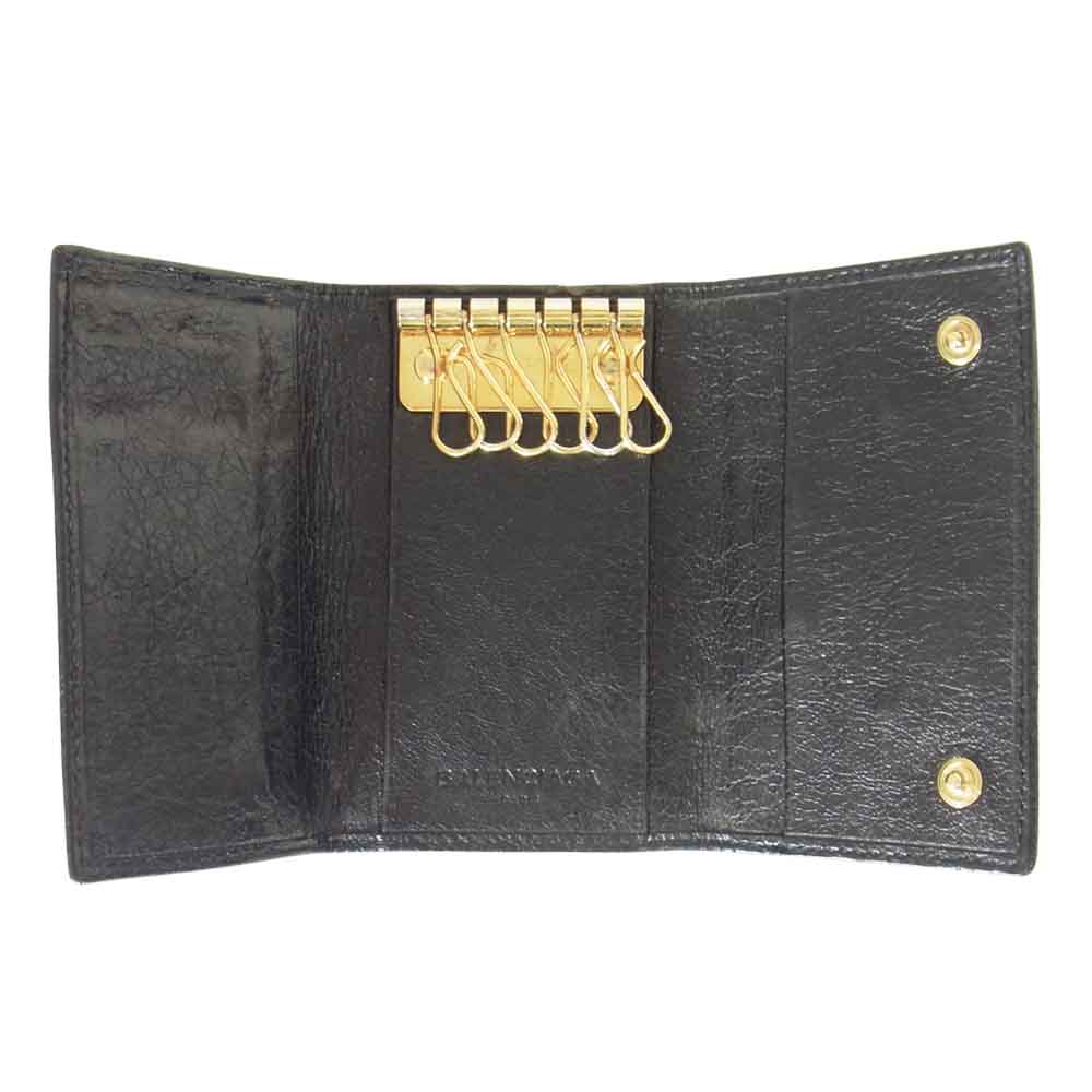 BALENCIAGA バレンシアガ 285377 国内正規品 クラシック コンチネンタル 6連 レザー キーケース ブラック系【中古】