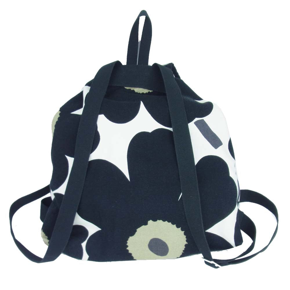 marimekko マリメッコ リュック バックパック ブラック ホワイト ホワイト系【中古】