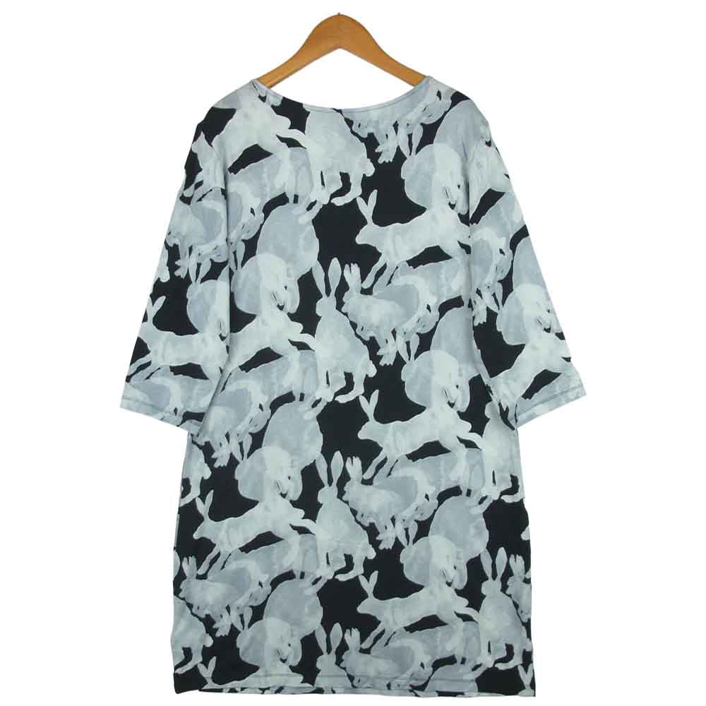 marimekko マリメッコ ウサギ柄 レーヨン ワンピース リトアニア製 ブラック系 M【中古】