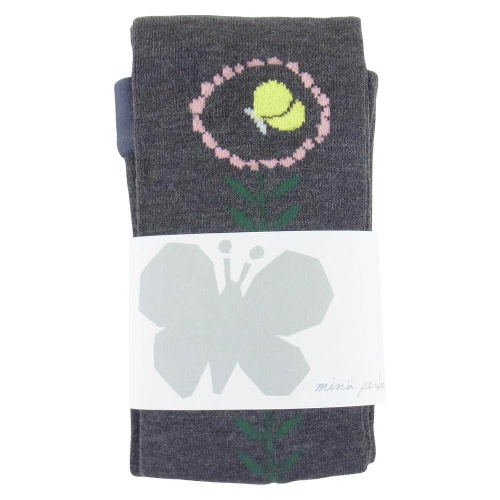mina perhonen ミナペルホネン na7049 flora tights フローラ タイツ 日本製 ブラウン系 F【極上美品】【中古】