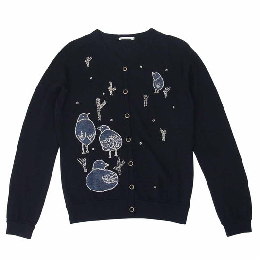 mina perhonen ミナペルホネン na8066 home circle cardigan ホームサークル カーディガン ブラック系 36【中古】