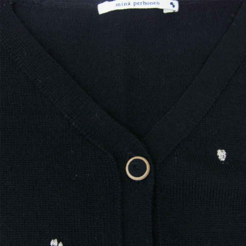 mina perhonen ミナペルホネン na8066 home circle cardigan ホームサークル カーディガン ブラック系 36【中古】