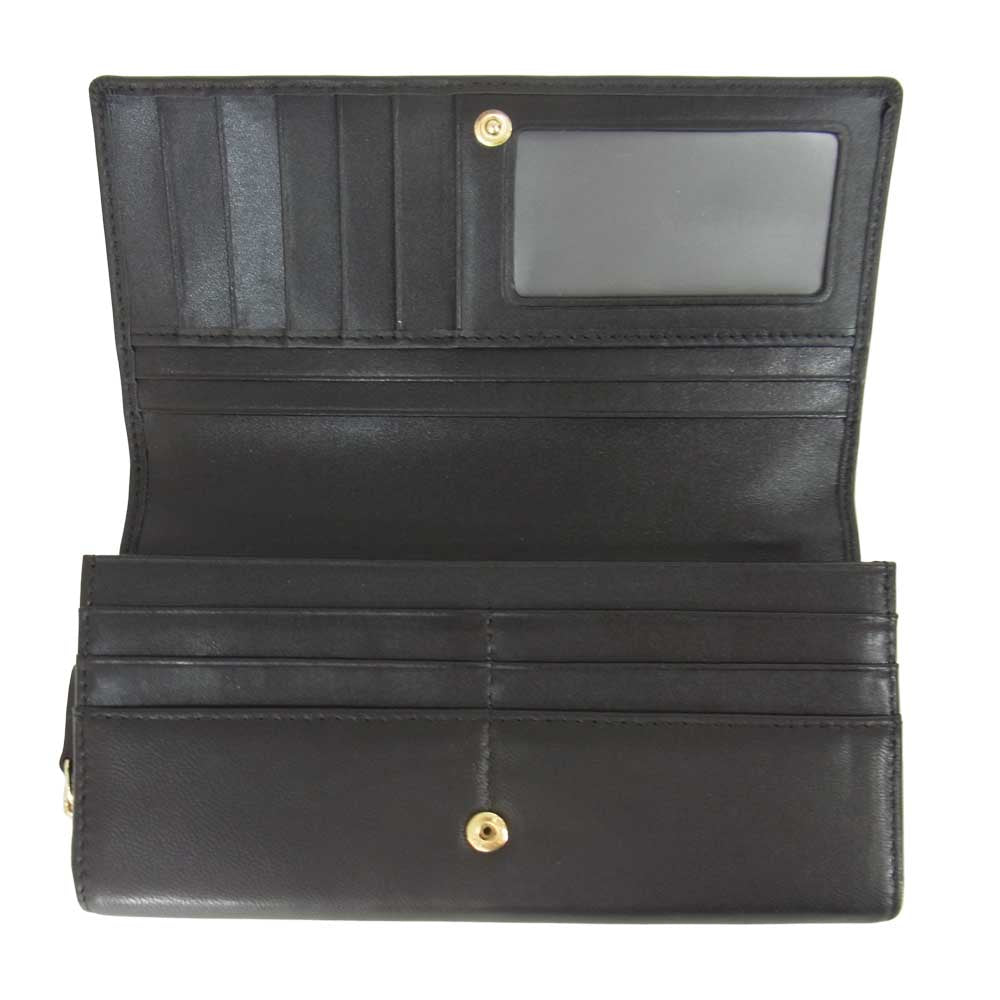 Vivienne Westwood ヴィヴィアンウエストウッド NEW SQUIGGLE WALLET オーブマーク付 レザー 長財布 ブラック系【新古品】【未使用】【中古】