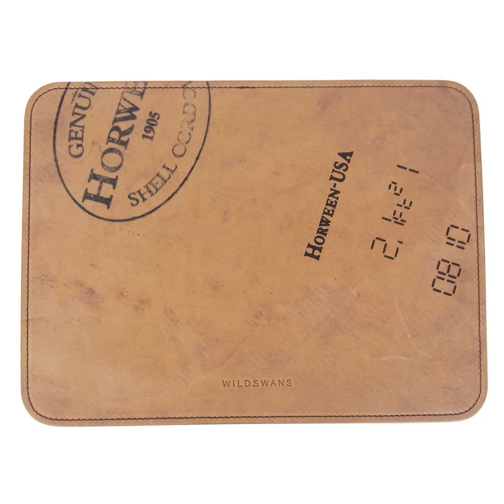 WILDSWANS ワイルドスワンズ ホーウィン シェルコードバン裏面 革マット マウスパッド ブラウン系【新古品】【未使用】【中古】