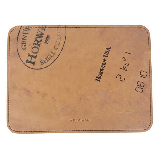 WILDSWANS ワイルドスワンズ ホーウィン シェルコードバン裏面 革マット マウスパッド ブラウン系【新古品】【未使用】【中古】