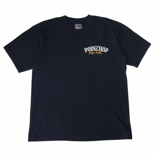 ポークチョップガレージサプライ バックプリント Tシャツ ブラック系 M【中古】