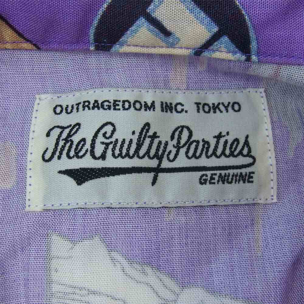 WACKO MARIA ワコマリア 天国東京お化け図 S/S HAWAIIAN SHIRT ハワイアン 半袖 シャツ パープル系 S【中古】